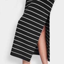 DKNY Vestido Largo Jeans Negro Blanco Mujer