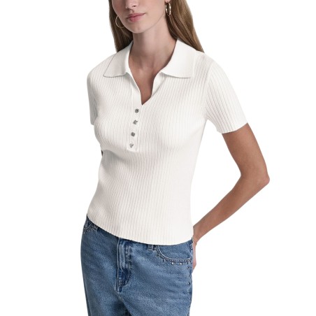 DKNY Polo Ribbed Rhinestone...