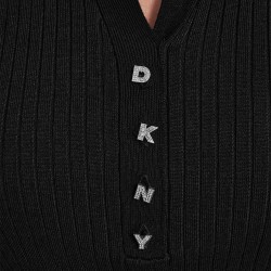 DKNY Polo Ribbed Rhinestone Negro Black Mujer