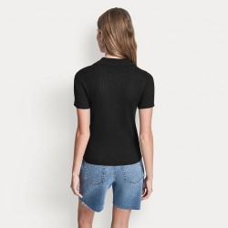 DKNY Polo Ribbed Rhinestone Negro Black Mujer
