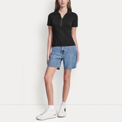 DKNY Polo Ribbed Rhinestone Negro Black Mujer