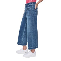 DKNY Pantalón Vaquero Jean De Tiro Alto y Pierna Ancha Azul Baxter Mujer