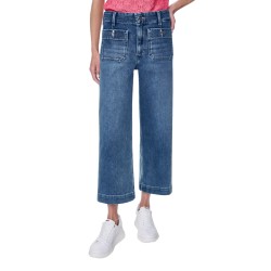 DKNY Pantalón Vaquero Jean De Tiro Alto y Pierna Ancha Azul Baxter Mujer