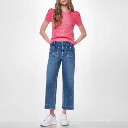DKNY Pantalón Vaquero Jean De Tiro Alto y Pierna Ancha Azul Baxter Mujer