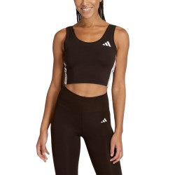 ADIDAS Camiseta Essentials 3-Stripes Workout Marrón Oscuro Aurora Coffee Mujer