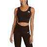 ADIDAS Camiseta Essentials 3-Stripes Workout Marrón Oscuro Aurora Coffee Mujer