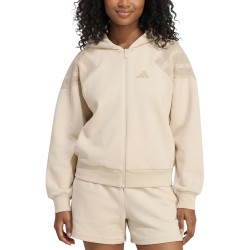 Adidas Sudadera Future Icons Three Stripes Beige Crema Crystal Linen Mujer