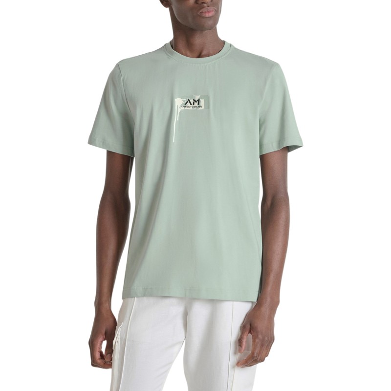 Antony Morato Camiseta Con Estampado Y Logotipo Verde Aquamarine Hombre