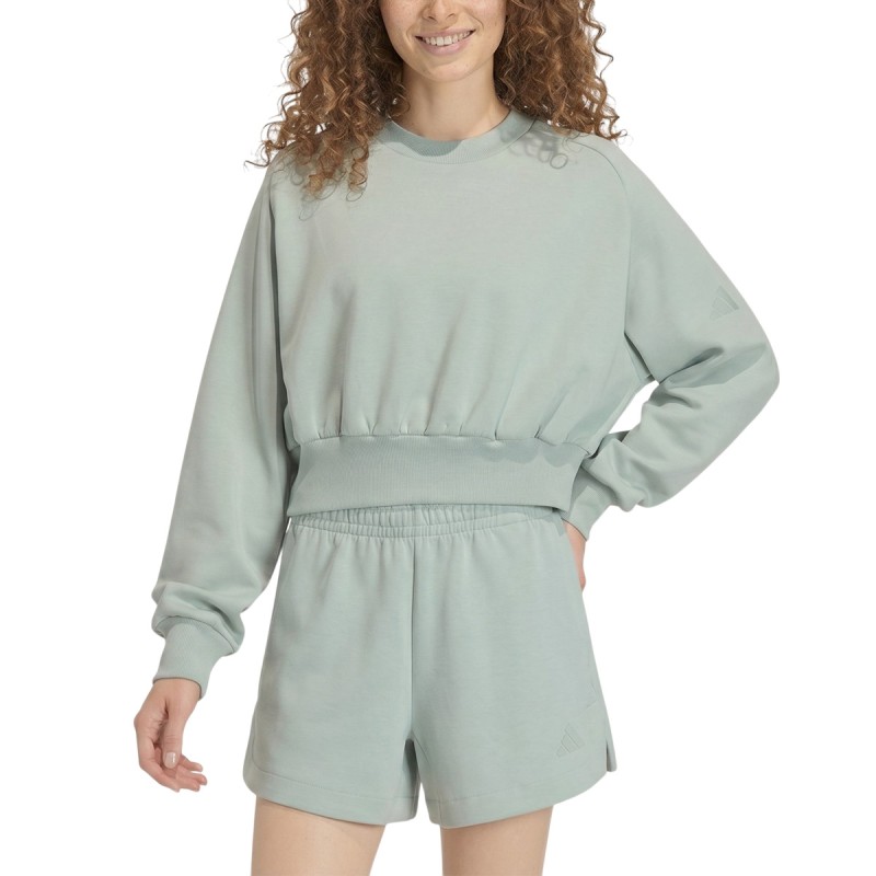 Adidas Sudadera Holgada Soft Lux Azul Verdoso Wonder Sage Mujer