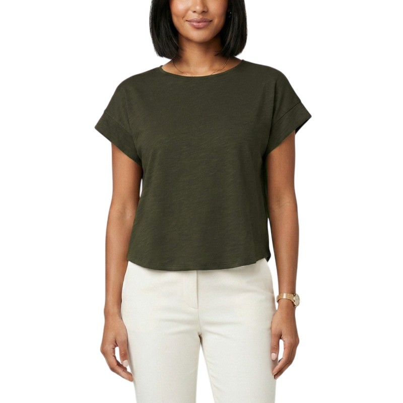 Markup Camiseta Over In Cotone Verde Militare Mujer