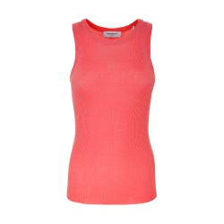 Markup Camiseta Girocollo A Coste Rosa Rosso India Mujer