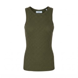 Markup Camiseta Girocollo A Coste Verde Militar Mujer