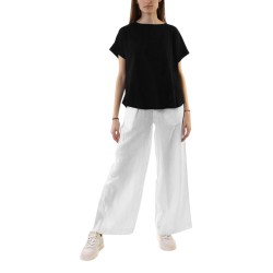 Markup Camiseta Over In Cotone Negro Nero Mujer