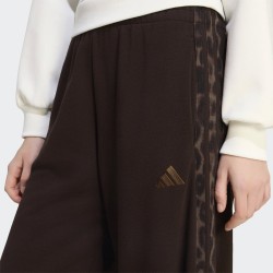 ADIDAS Pantalón Largo Seasonal Essentials Leopard Print French Terry Pants with 3-Stripes Marrón Aurora Coffe Mujer