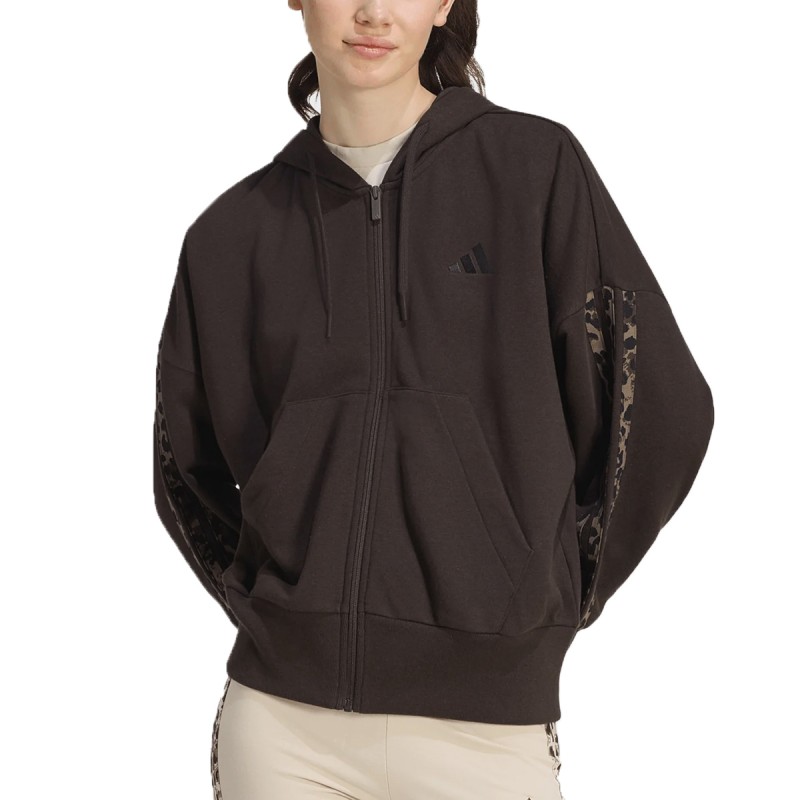 ADIDAS Chaqueta Animal Print 3 Stripes Marrón Mujer