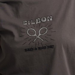 Silbon Camiseta Roll Out Have A Nice Day Gris Negro Mujer