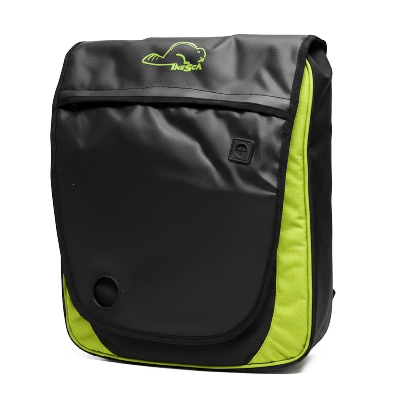 Inesca Mochila Bandolera Neo Negra y Verde Unisex