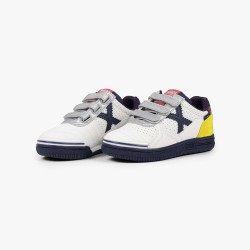 Munich Zapatilla G-3 Kid Velcro 451 Blancas y Amarillas Niño