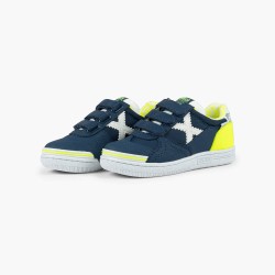 Munich Zapatilla G-3 Kid Velcro 459 Azul Petroleo Amarillo Fluor Niño