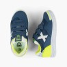 Munich Zapatilla G-3 Kid Velcro 459 Azul Petroleo Amarillo Fluor Niño