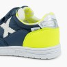 Munich Zapatilla G-3 Kid Velcro 459 Azul Petroleo Amarillo Fluor Niño