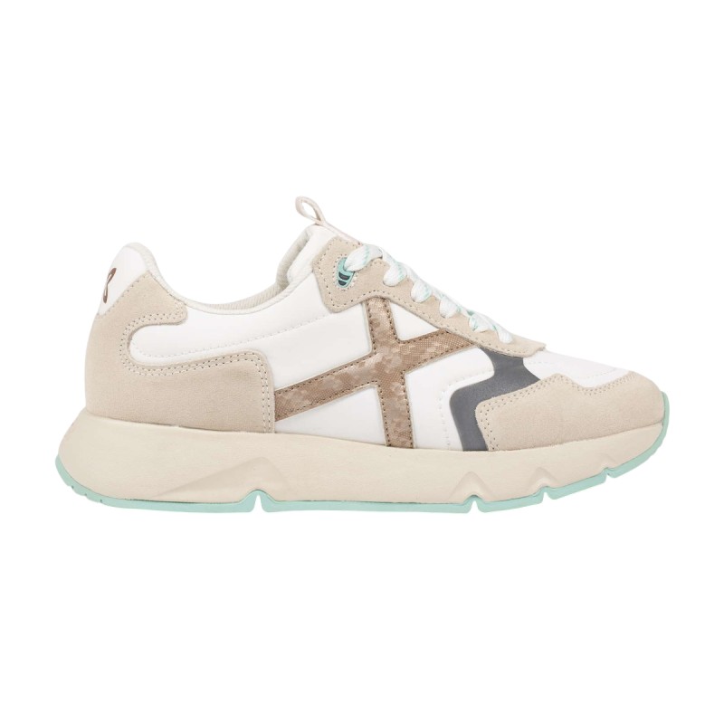 Munich Zapatilla Mamba 09 Blanco Beige Verde Agua Mujer
