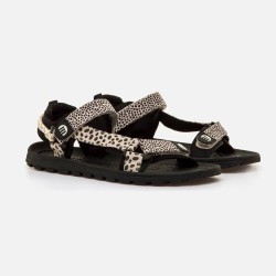 Mustang Sandalia Barefoot Free Solana Estampado Puntos Negros Blanco White Black Mujer