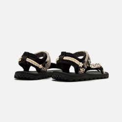 Mustang Sandalia Barefoot Free Solana Estampado Puntos Negros Blanco White Black Mujer