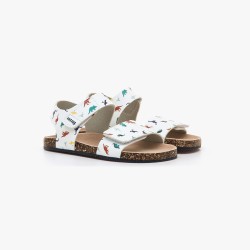 Mustang Sandalia Barefoot Losfo Dinosaurio Blanco White Niño