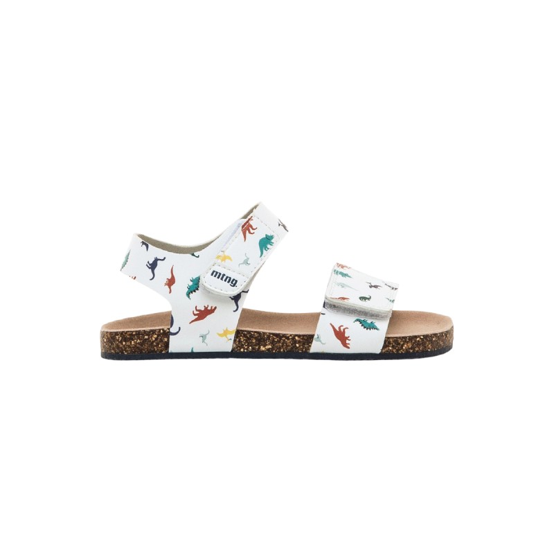 Mustang Sandalia Barefoot Losfo Dinosaurio Blanco White Niño