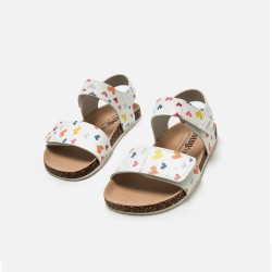 Mustang Sandalia Barefoot Losfo Corazones Blanco White Niño