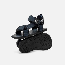 Mustang Sandalia Barefoot Nylon Strap Mallow Negro Azul Black Niño