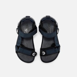Mustang Sandalia Barefoot Nylon Strap Mallow Negro Azul Black Niño