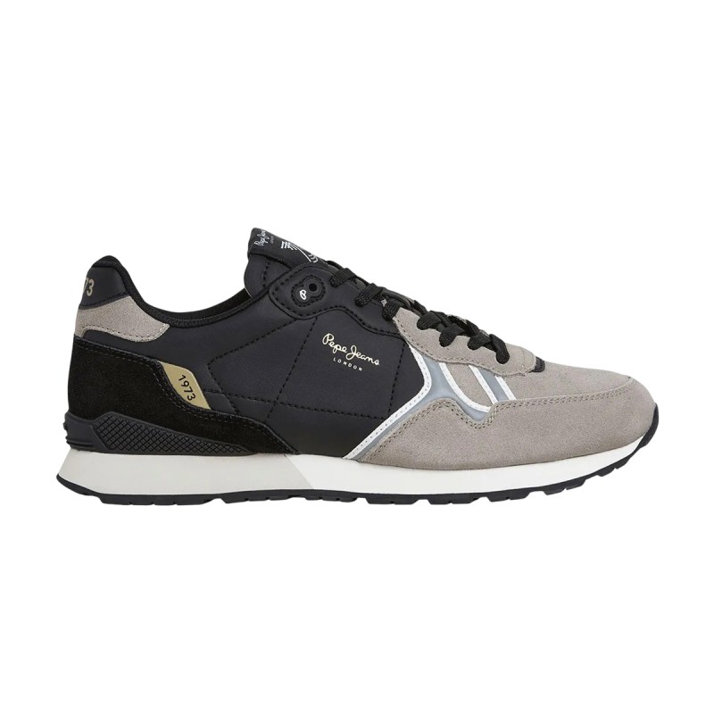 Pepe Jeans Zapatilla Brit Half Negro Gris Middle Grey Hombre
