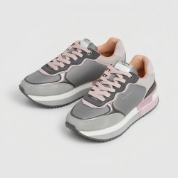 Pepe Jeans Zapatilla Rusper Origin Gris Verdoso Rosa Bleach Green Mujer