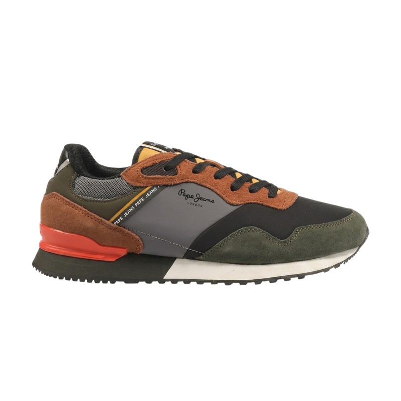 Pepe Jeans Zapatilla London Hood Gris Negro Verde Khaki Green Hombre