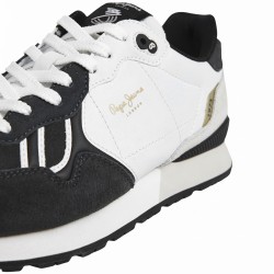 Pepe Jeans Zapatilla Brit Half Blaco Gris Oscuro Negro Black Hombre