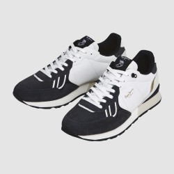 Pepe Jeans Zapatilla Brit Half Blaco Gris Oscuro Negro Black Hombre