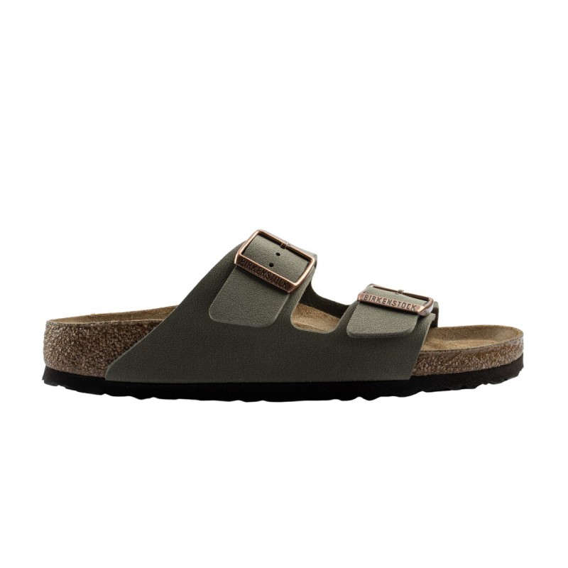 Birkenstock Sandalia Arizona Birko-Flor Nubuck Gris Verdoso Stone Unisex