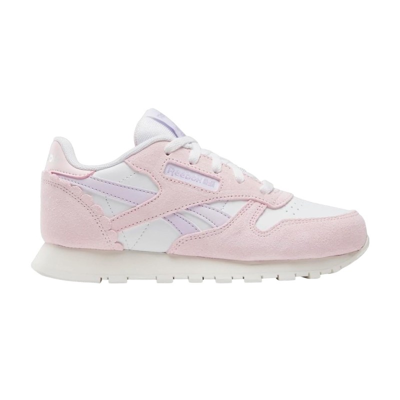Reebok Zapatilla Casual Classic Leather Blanco Rosa Mujer