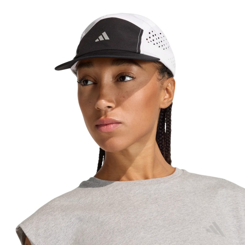 ADIDAS Gorra Running 5 Paneles Run Climacool Blanco Negro Black White