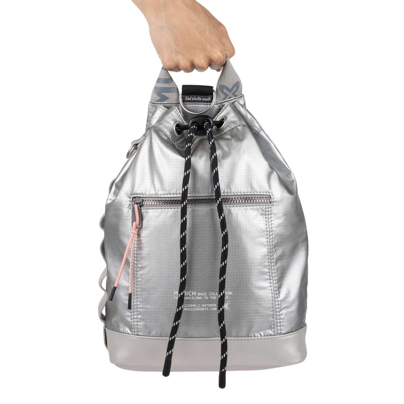 Munich Mochila Metalizada En Poliamida Deep Recycled Plata