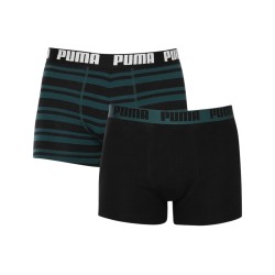 Puma Calzoncillo Puma Heritage Stripe Boxer 2 Unidades Negro Verde Hombre