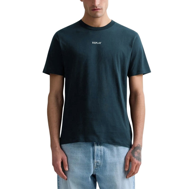 Replay Camiseta De Punto Azul Oscuro Night Blue Hombre