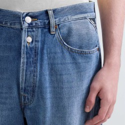 Replay Jeans Pantalón Vaquero Corte Recto Azul Medium Blue Hombre