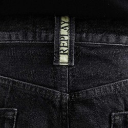 Replay Jeans Pantalón Vaquero Corte Recto Negro Black Delavé Hombre