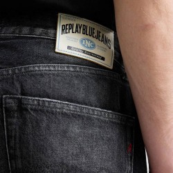 Replay Jeans Pantalón Vaquero Corte Recto Negro Black Delavé Hombre
