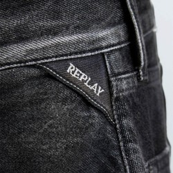 Replay Jeans Pantalón Vaquero Corte Recto Negro Black Delavé Hombre