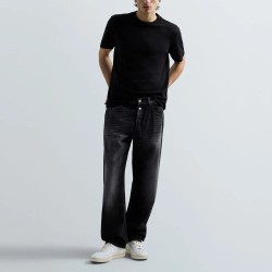 Replay Jeans Pantalón Vaquero Corte Recto Negro Black Delavé Hombre