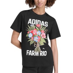 ADIDAS Camiseta X Farm Rio Negro Estampado Black Mujer